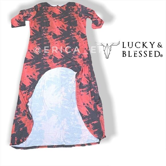 Lucky & Blessed Hi Low Tunic Tie Dye Top or Knit Dress - Picture 3 of 6